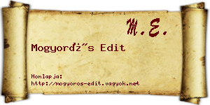 Mogyorós Edit névjegykártya